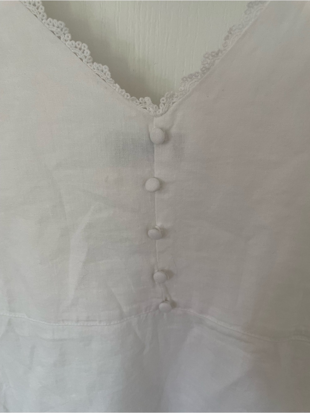 Laura Ashley White Lace-Trim Slip Dress - Picture 5 of 6